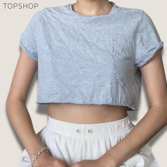 Grey Cropped Tee - Picture 1 of 4